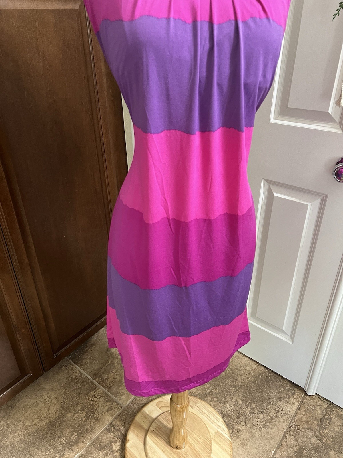 Y2K Style Sleeveless Sheath Dress Stripe Stretchy Metro Style 8 Summer Vacation