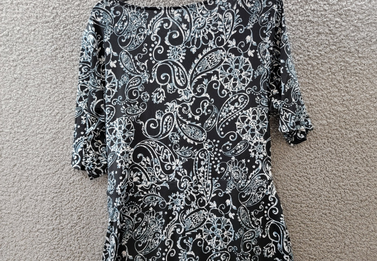 NY Collection Plus Size Elbow Sleeve Side Pleat Dress Womens 1X Verbena Pullover