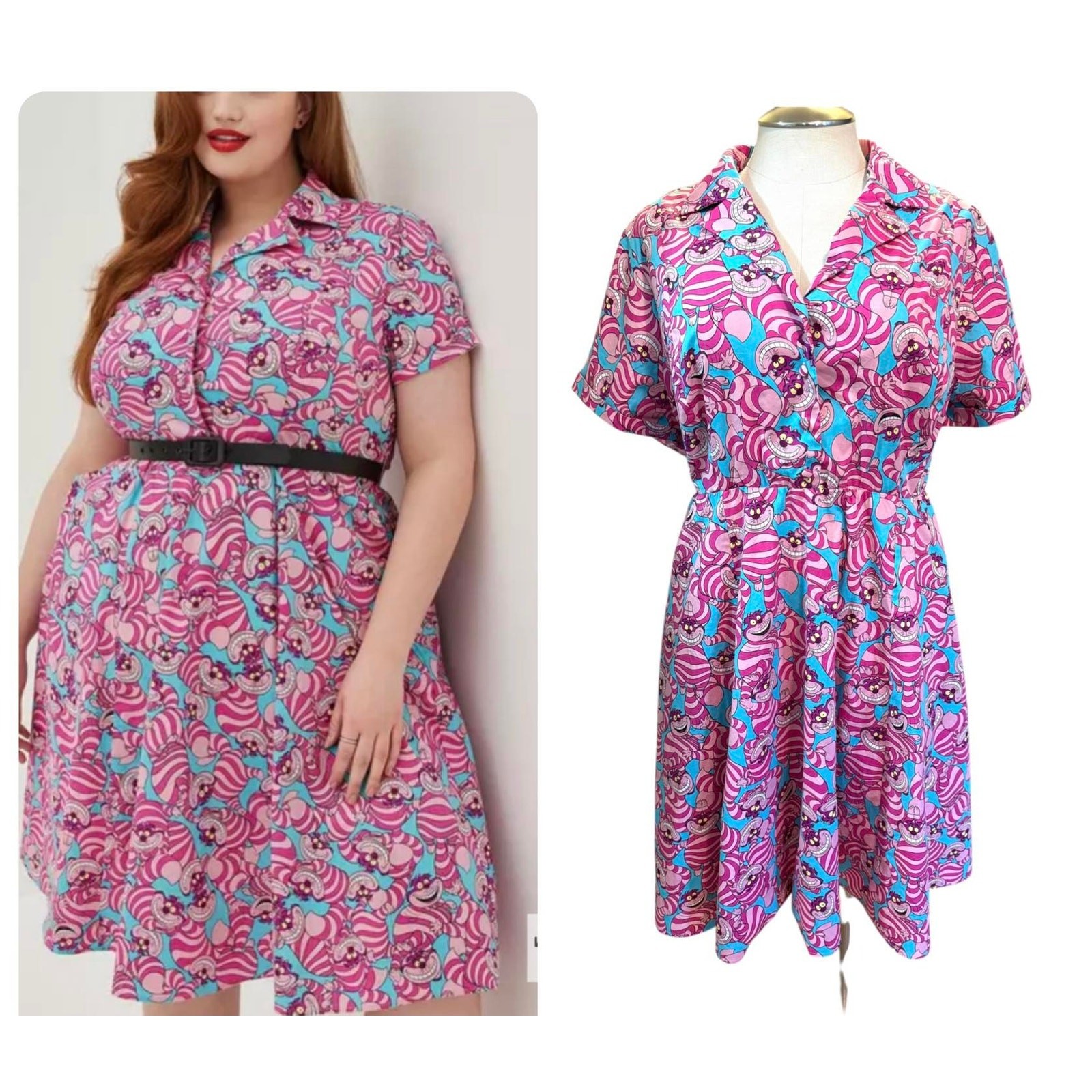 Torrid 26 Disney Pin Up Alice In Wonderland Cheshire Cat Rockabilly Swing Dress