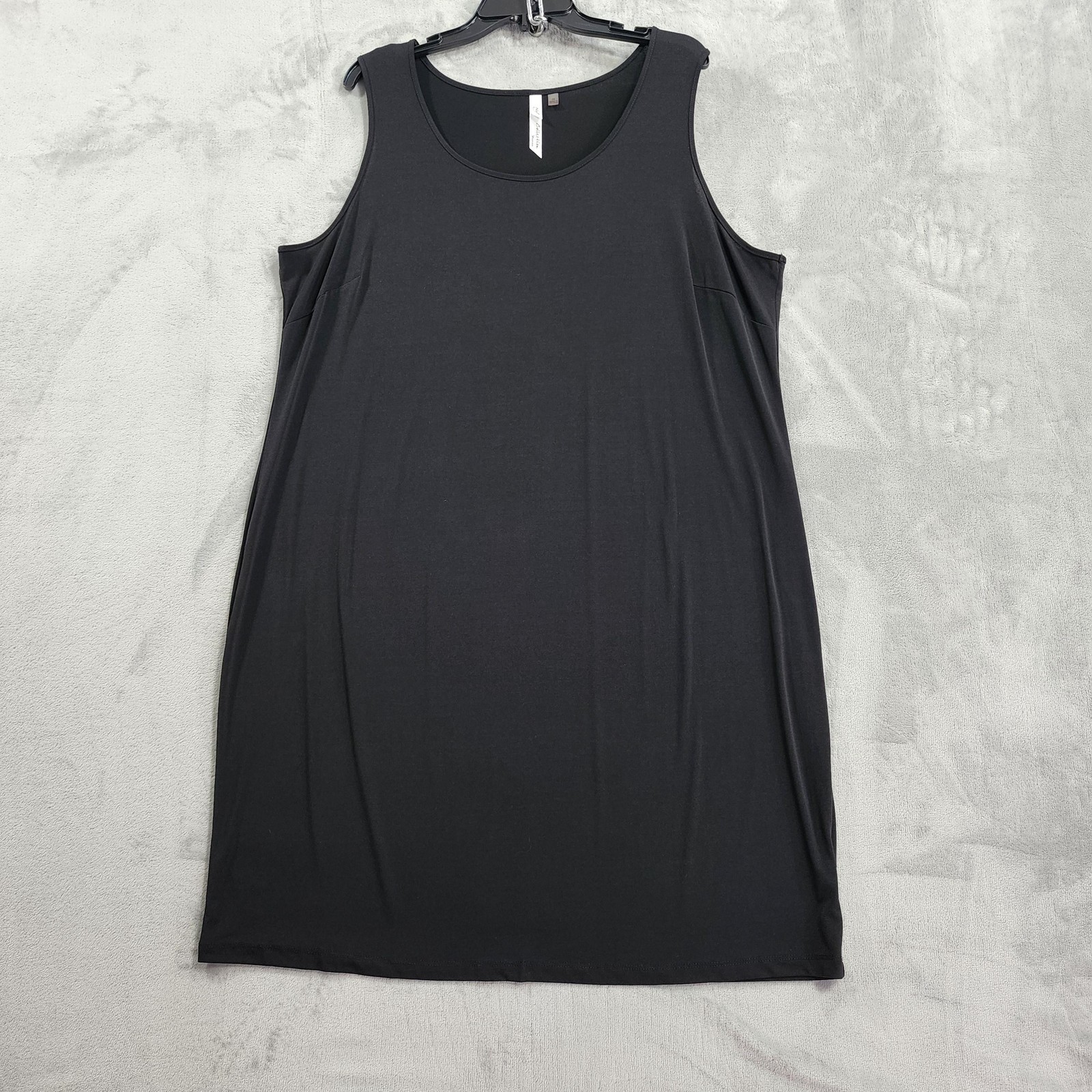 NY Collection Dress Womens 2X Black Sleeveless Scoop Neck Tank Jersey Casual