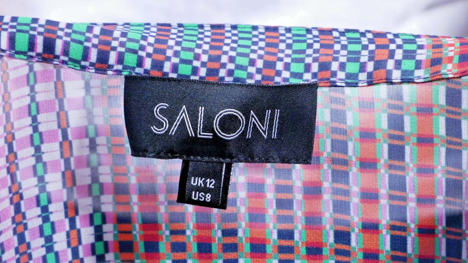 Saloni Raquel Ruffle Multi-Colored Printed Silk-Chiffon Dress Women’s Size 8