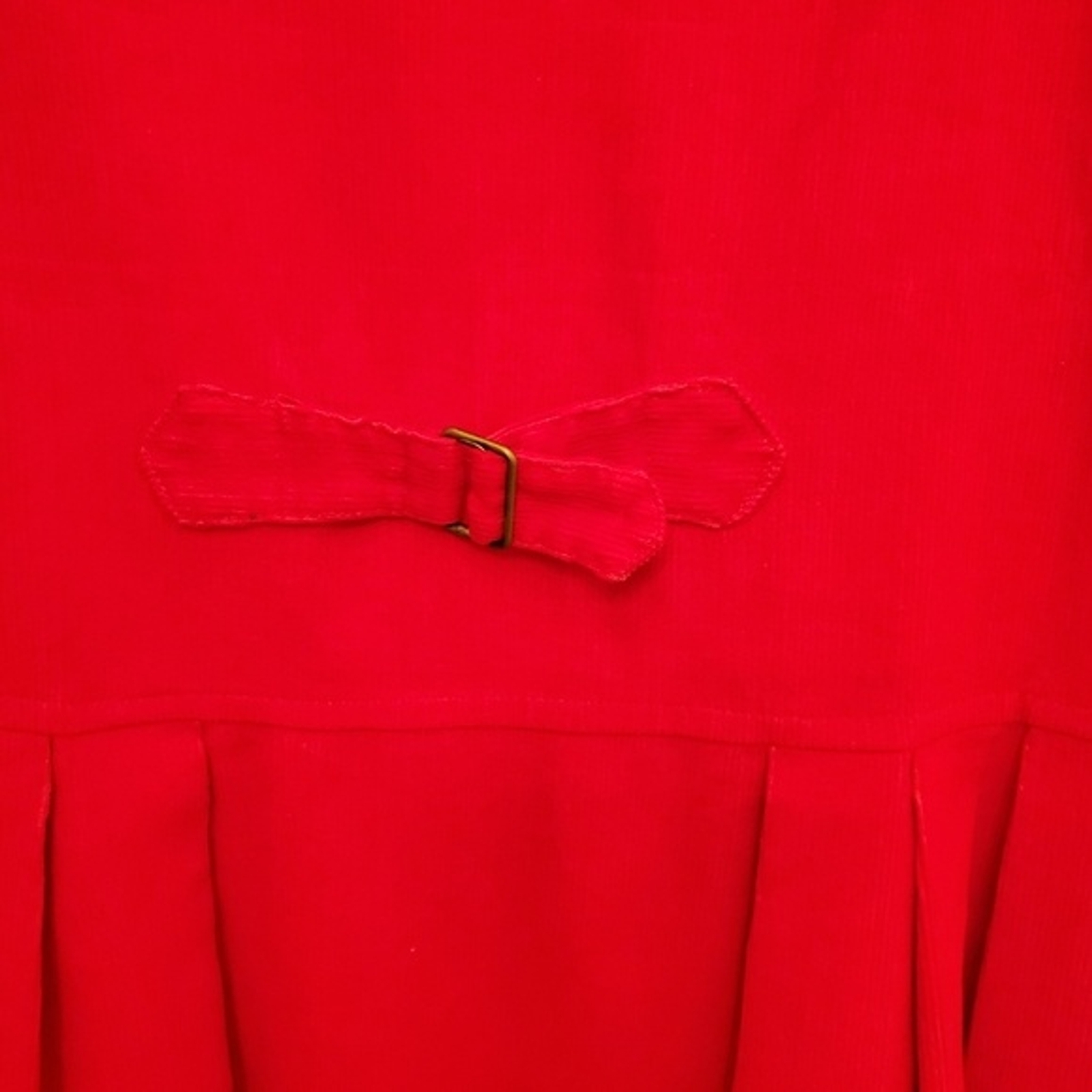 Willowbend Size 6 Cotton Blend Vintage Sleeveless Corduroy Red Button down dress
