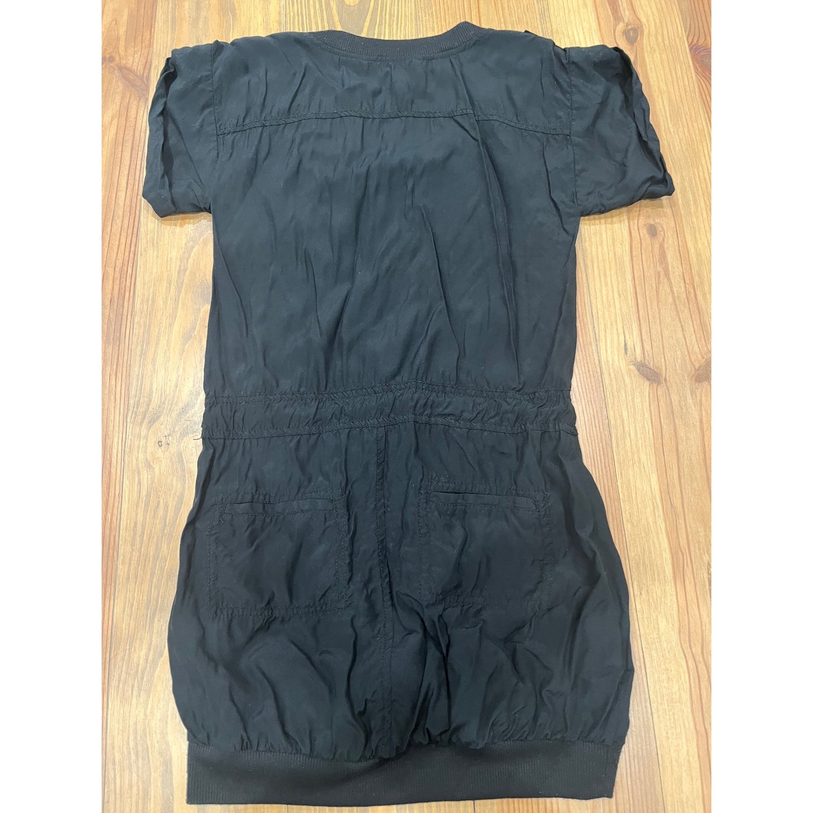 Armani Exchange Black Utility Style Front Drawstring Waist Dress Women’s Size 0