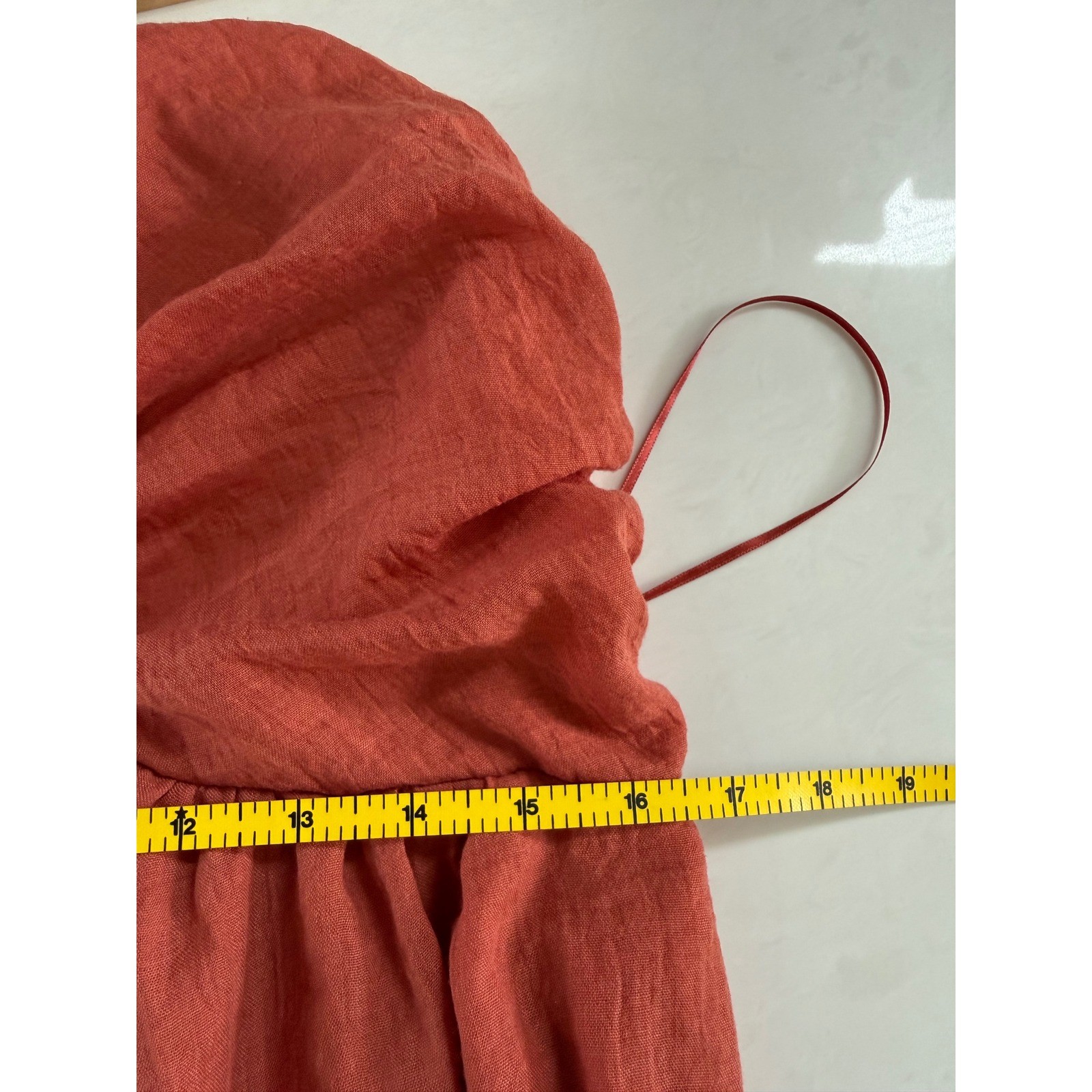Promesa Floating on Air Layered Gauze Halter Maxi Dress Womens Sz L Rust Beachy