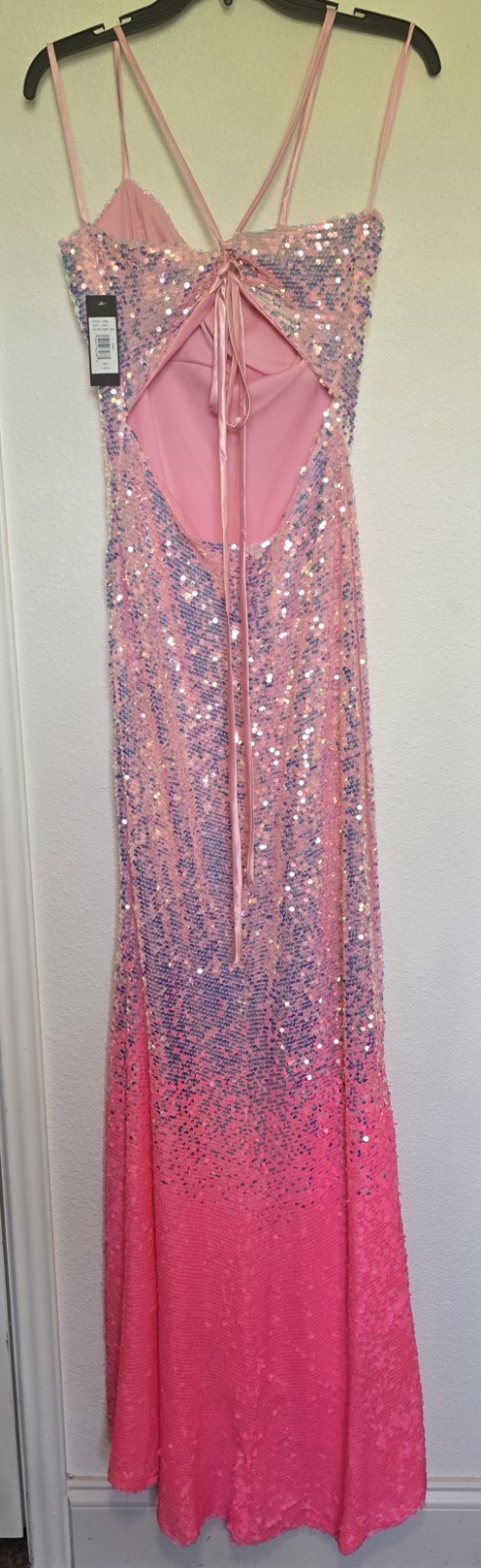 Jump Apparel Formal Pink Ombre Sequins Dress 15/16 Lg/Xl