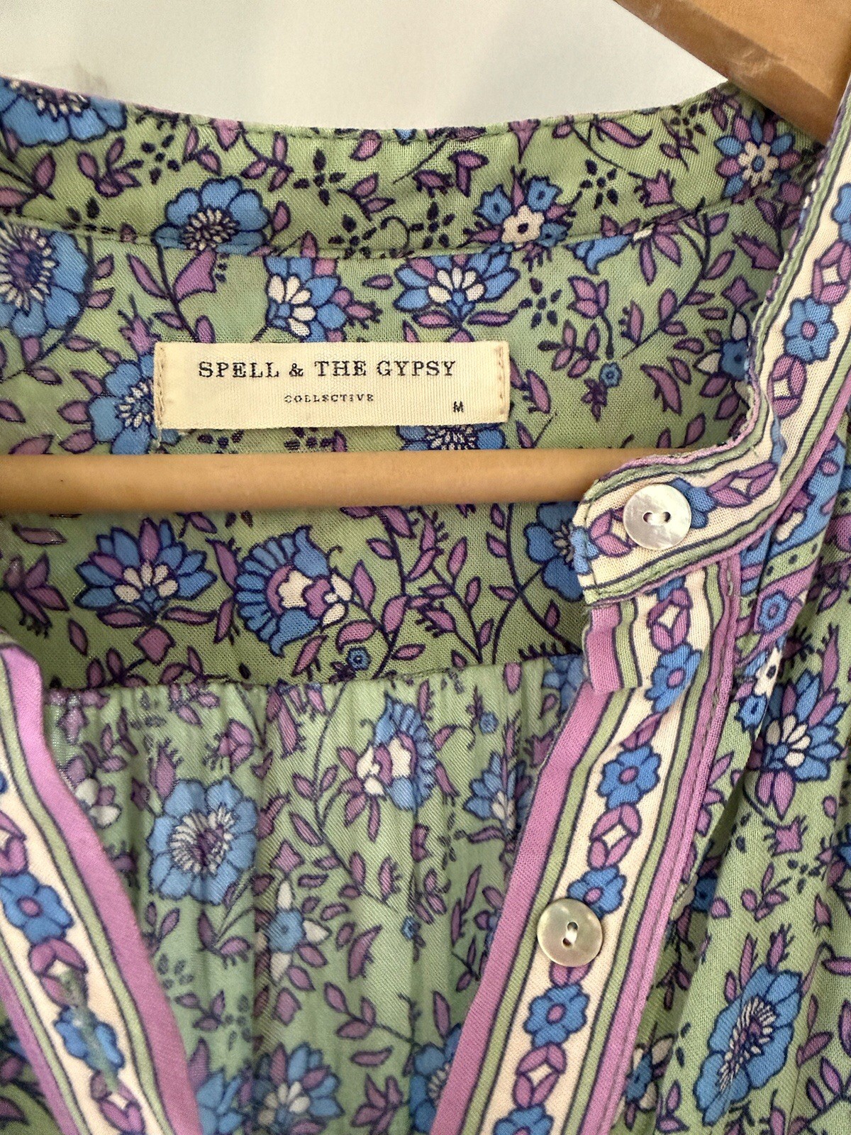 Spell And The Gypsy Jasmine Flutter Sleeve Tunic/Duster Jade Size M