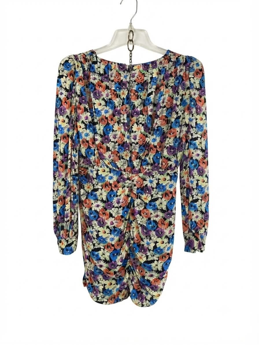 Zara Floral Long Sleeve Bodycon Mini Dress