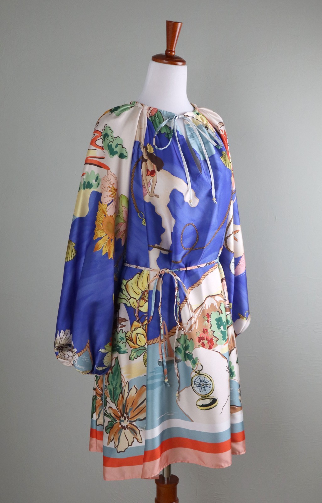 ANTONIO MELANI NWT $199 Raffaella Shift Dress in Sea La Vie Map Print Size XS
