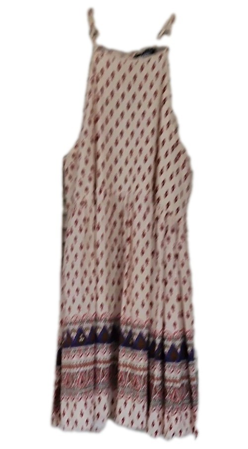 Lulus Summer Halter Dress Lined Spaghetti Straps Paisley Print Size Large