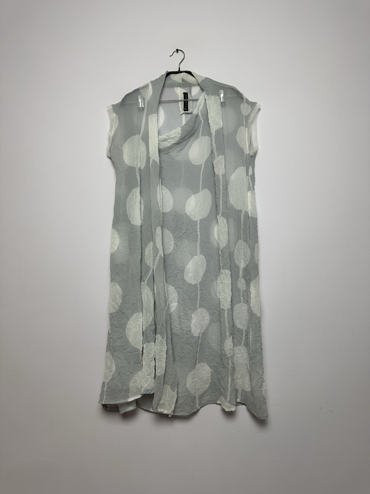 Gershon Bram Mesh Lagenlook dress Sleeveless Tank Sz M Women’s Avant Garde Gray