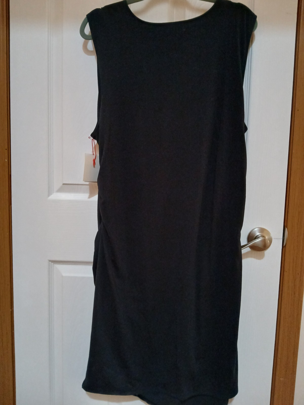 NWT OPEN EDIT WOMENS BLACK SLEEVELESS RUCHED BODYCON DRESS