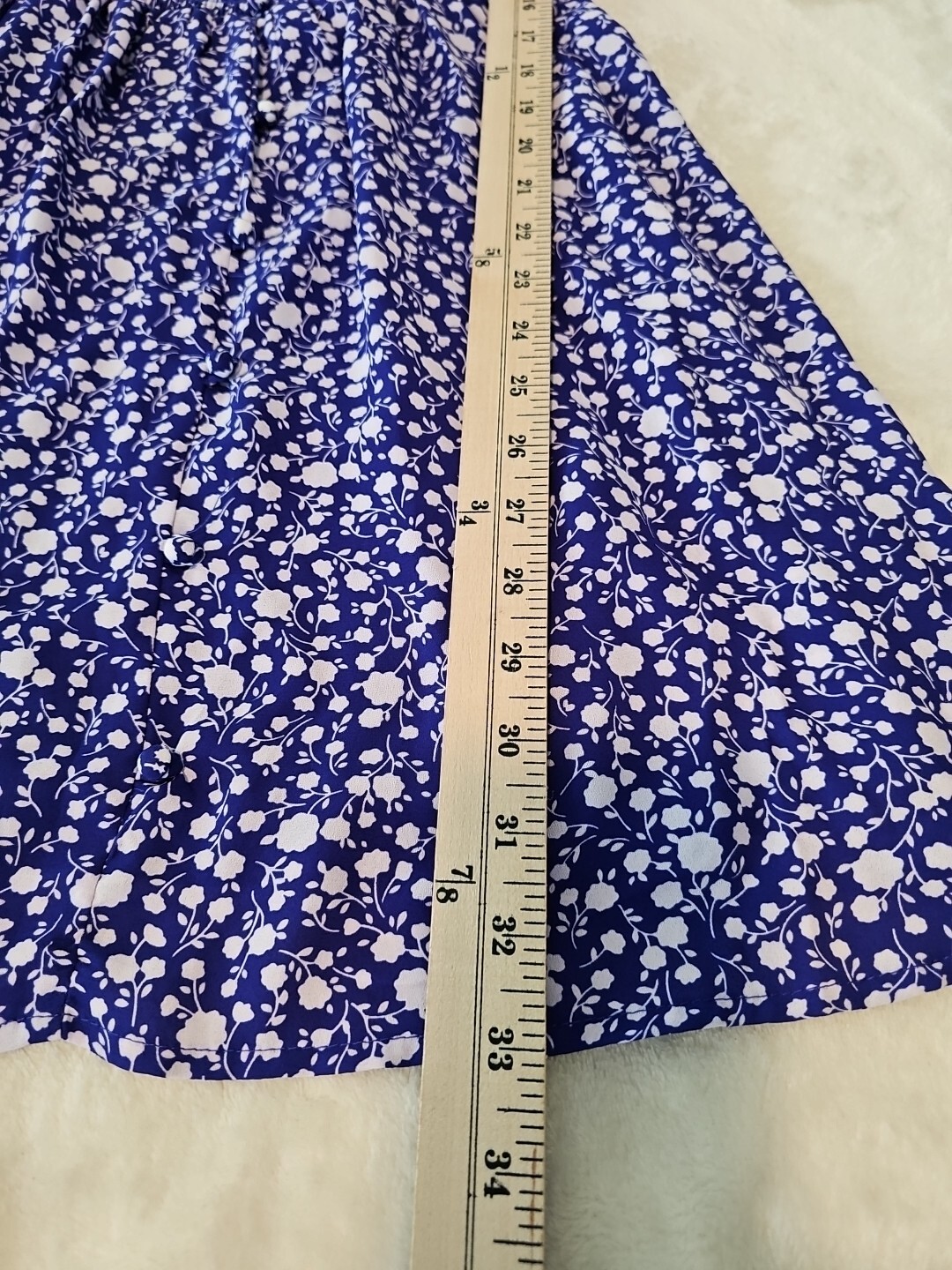 Sienna Sky Dress Womens Small Blue Floral Cap Sleeve Pull Over Lined V Neck