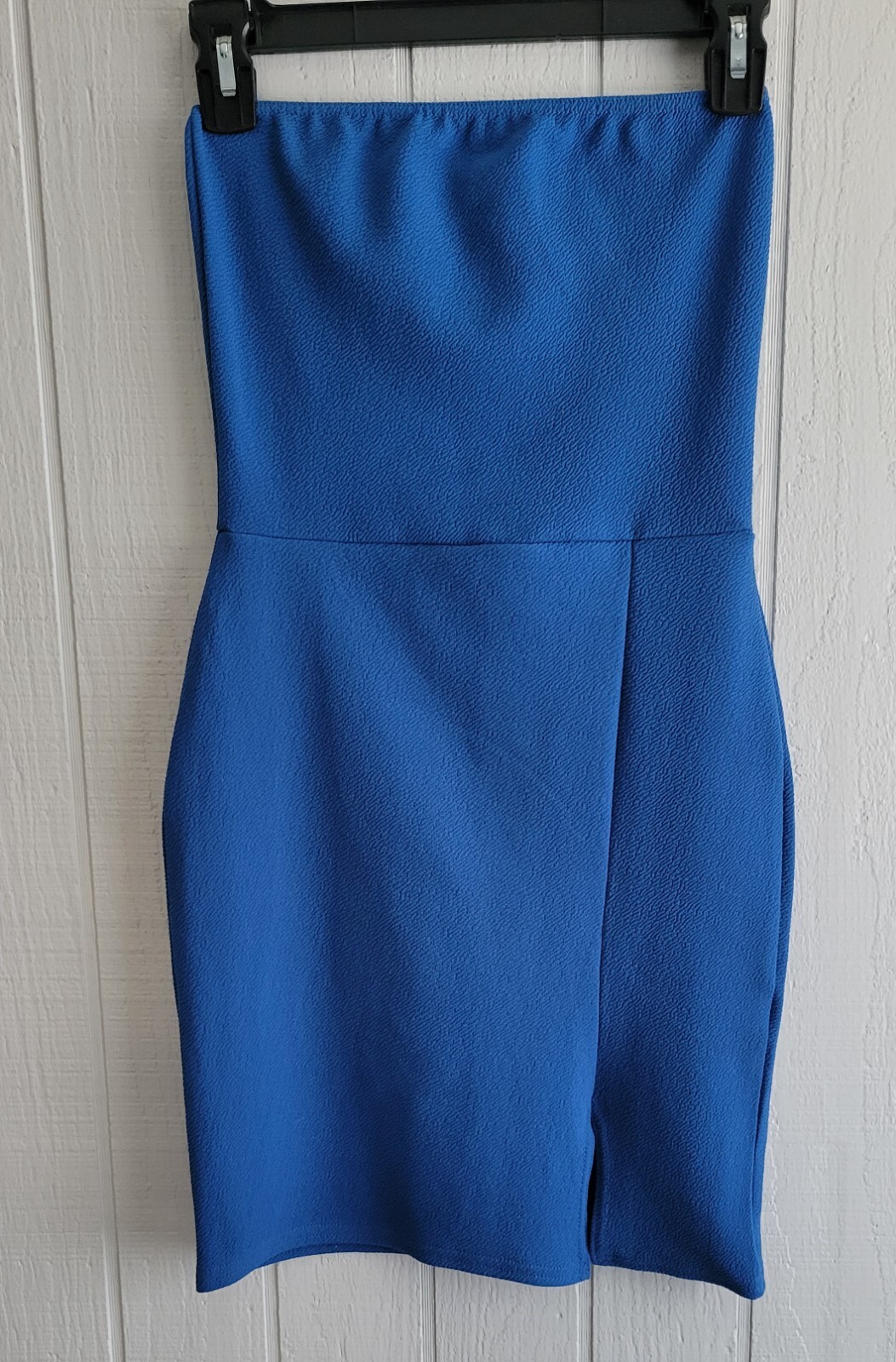 NEW Nasty Gal polyester elastaine blue strapless dress size 8