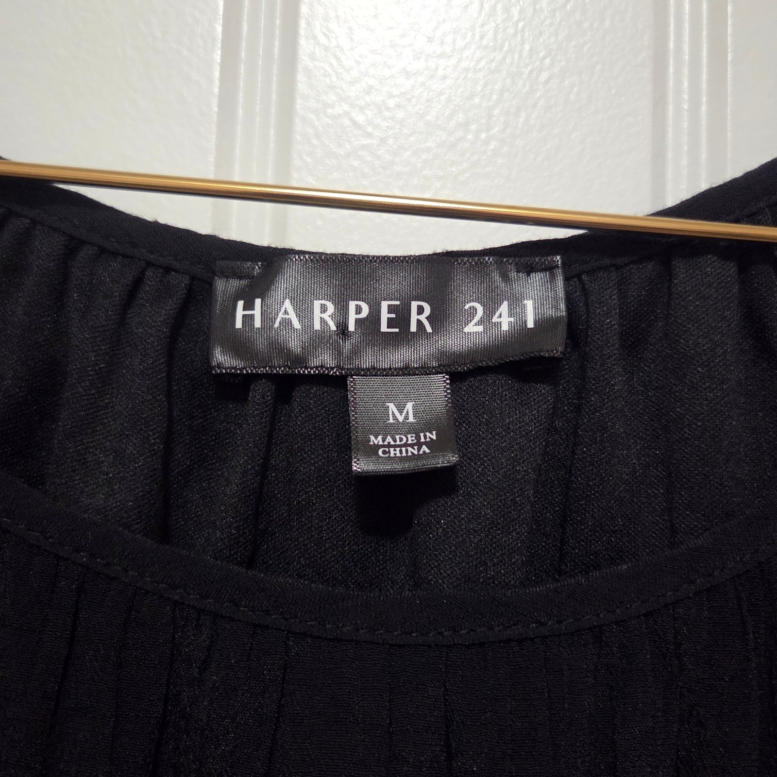 HARPER 241 Black Pleated Ruffle Tiered Dress Women’s Size M