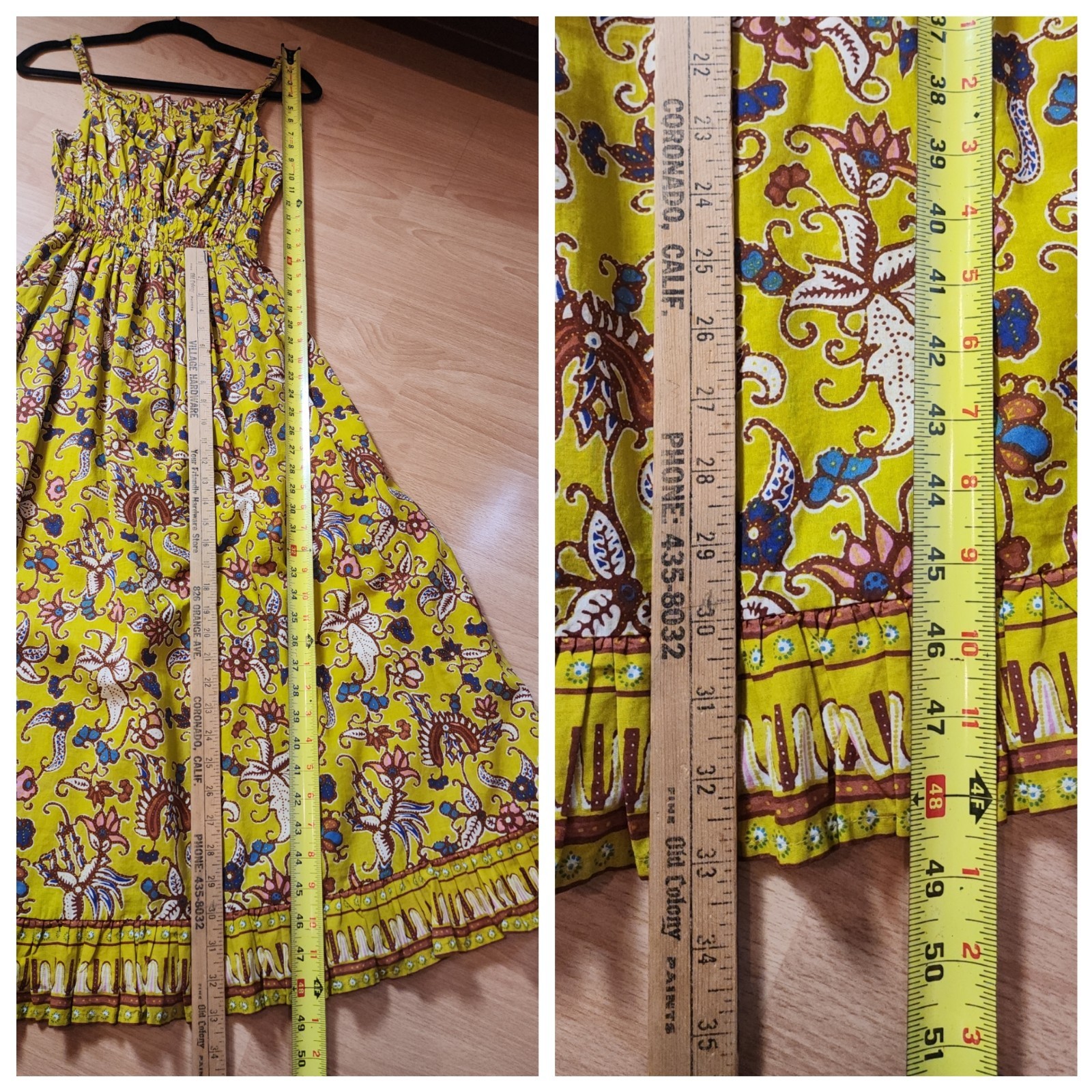 Cleobella Organic Cotton Winona Sleeveless Midi Dress Green Yellow Floral Small