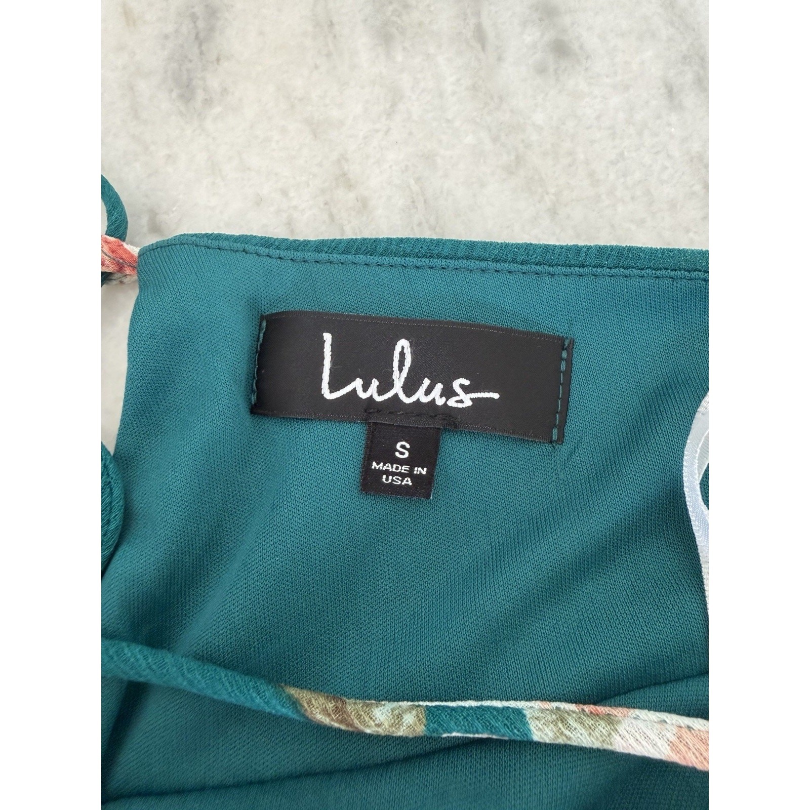 Lulus Lily Pond Teal Green Floral Print Swing Dress Woman Size Small Mini Summer