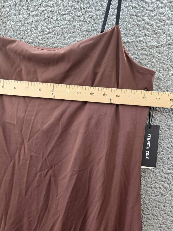 Kenneth Cole Athletic Stretch Maxi Slip Dress Women’s L Deep Chestnut Pullover