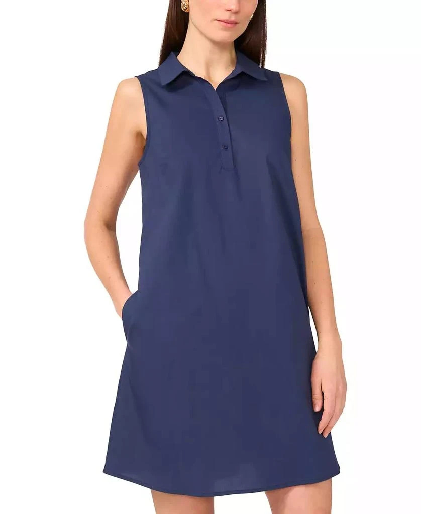 1.STATE Womens indigo Night Collared Sleeveless Classic Polo Shirt Dress Size XL