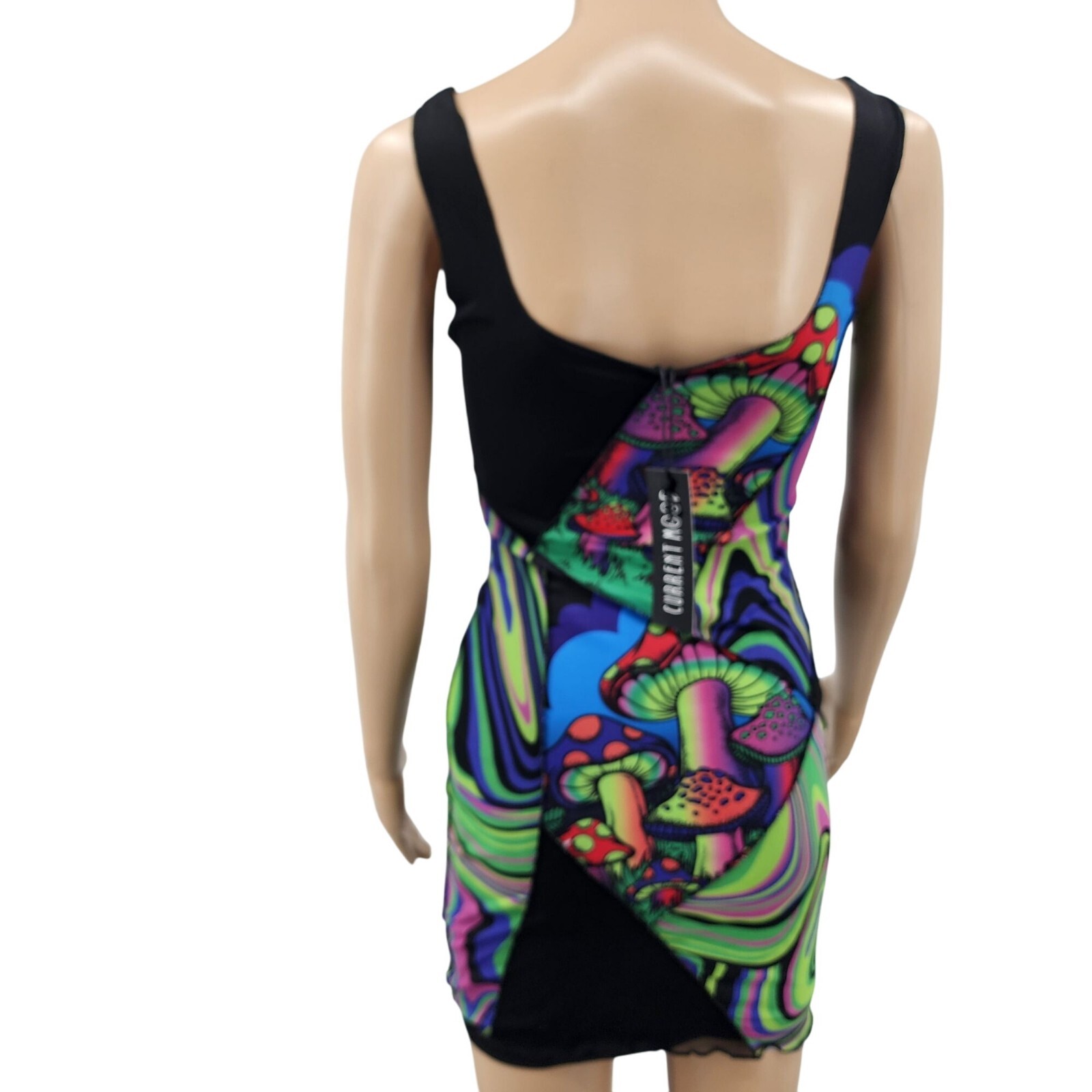 Psychedelic Mushroom Print Bodycon Dress By Current Mood XS