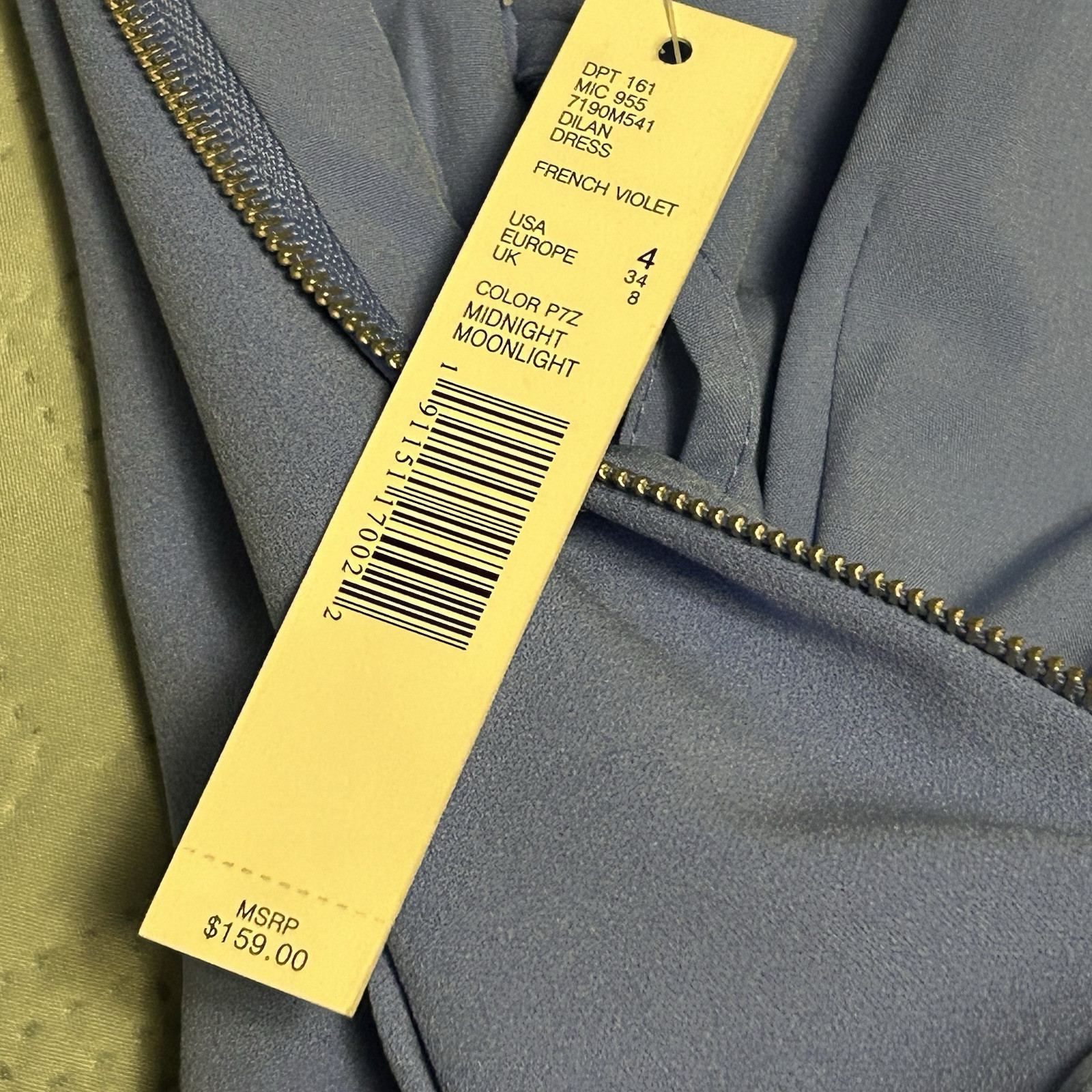 Antonio Melani Sleeveless Blue Turtle Neck Back Zipper Dress Size 4