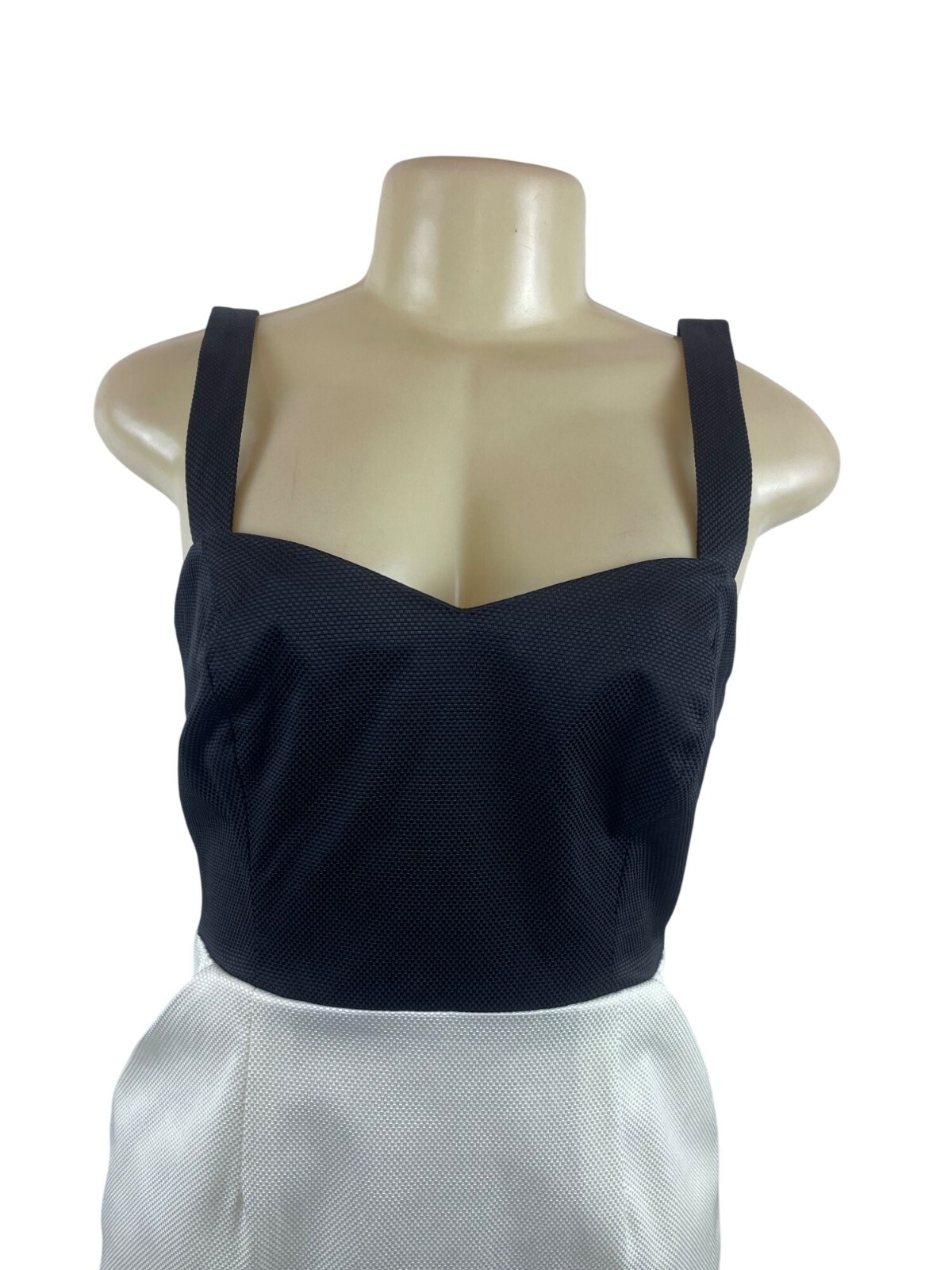 Walter Black & White Sleeveless Mini Dress With Sweetheart Neckline Sz S