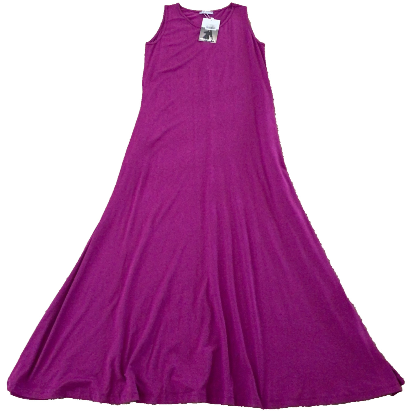 Milan Kiss Womens Tank Sleeveless Maxi Dress Sz S Purple Scoop Neck NWT