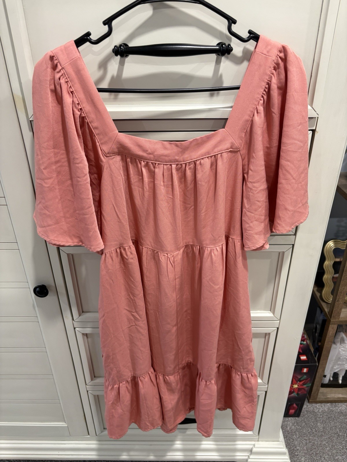 Maurice’s Pink Square-Neck Ruffle Dress
