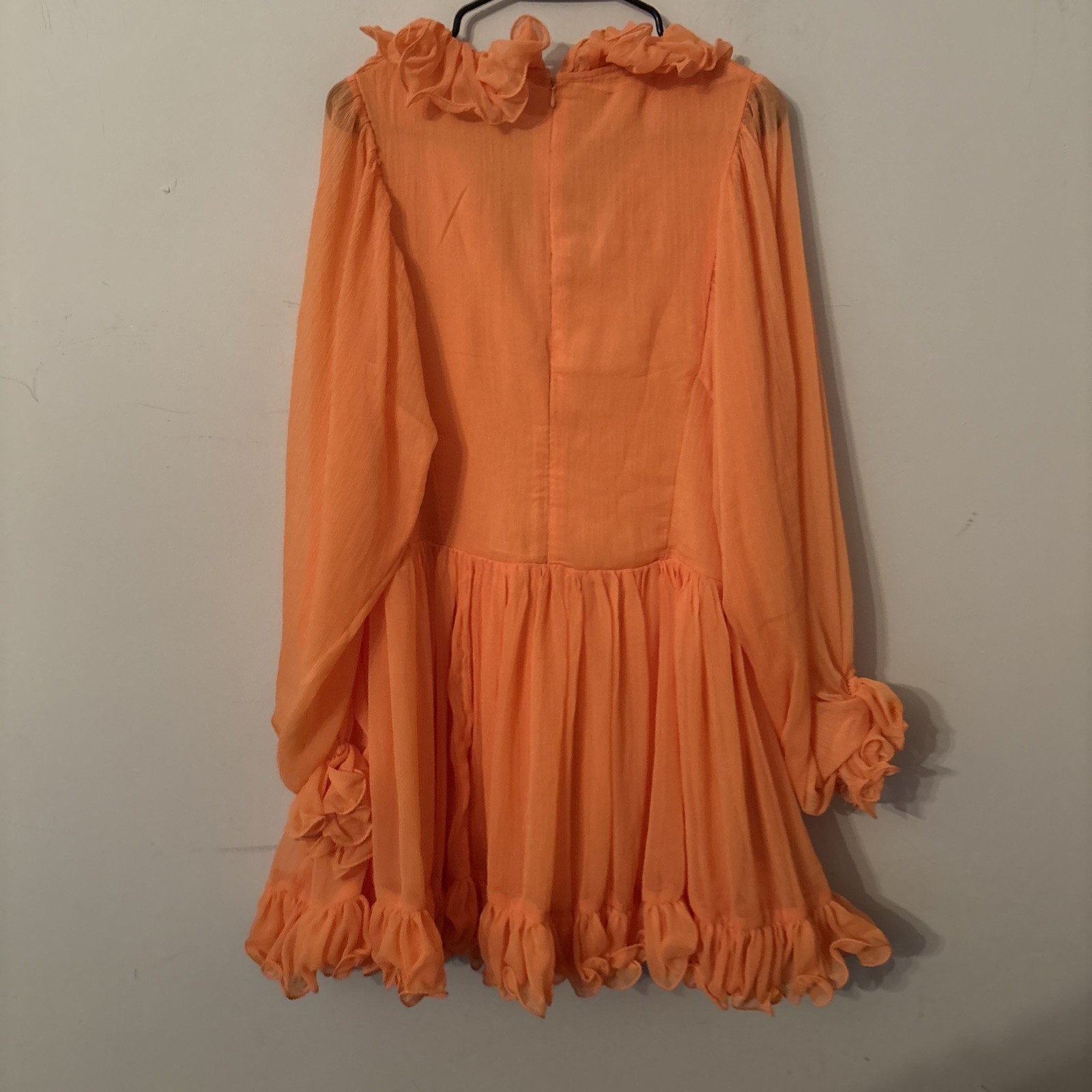 River Island Coral Ruffle Floaty Summer Fairycore Dress. Size 14. New with Tags