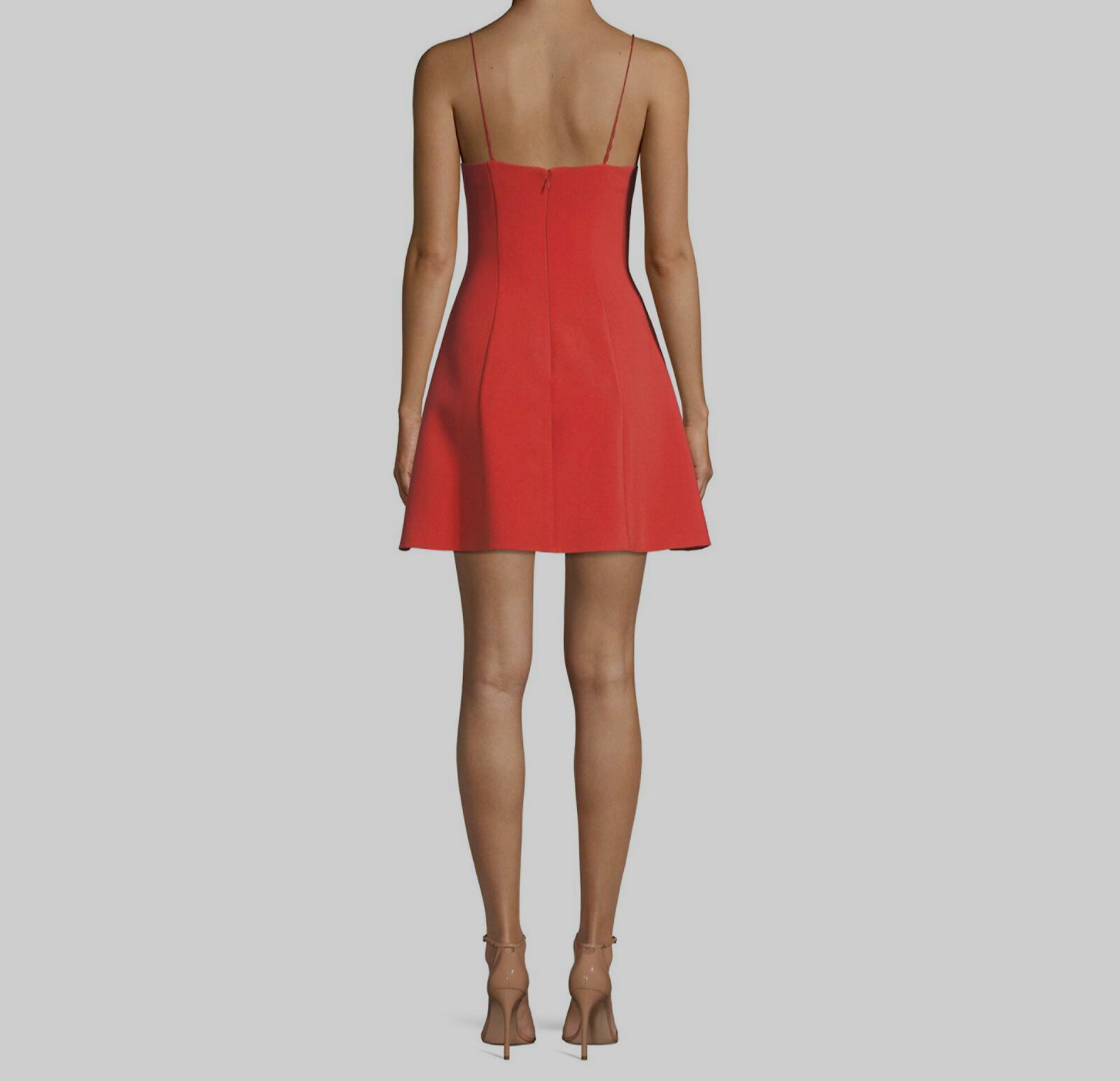 $178 Likely Women’s Red Sleeveless Square Neck Mini Dress Size 2