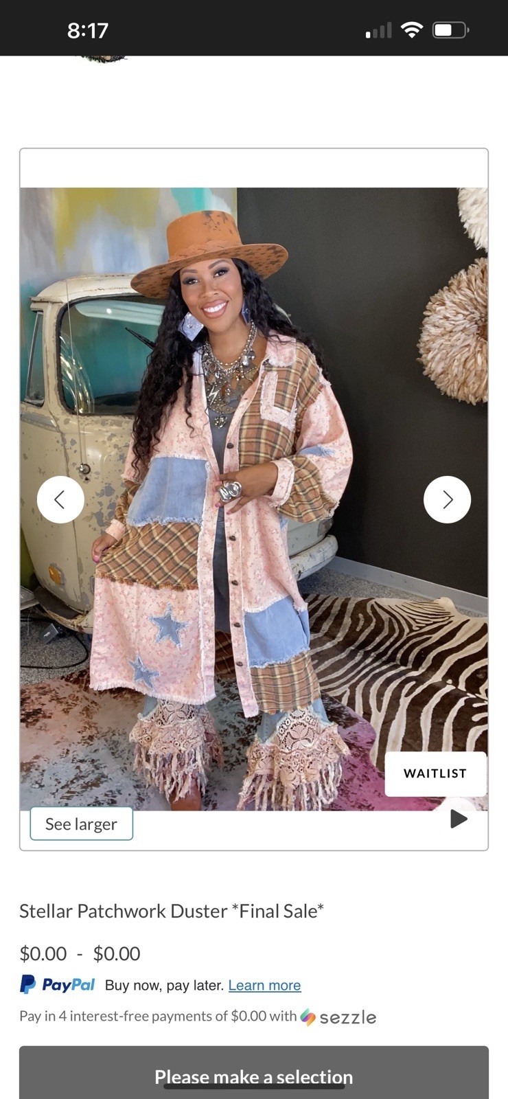 Pol Beautiful Stellar Patchwork Duster! Currently Sold Out! SellsFor 150$