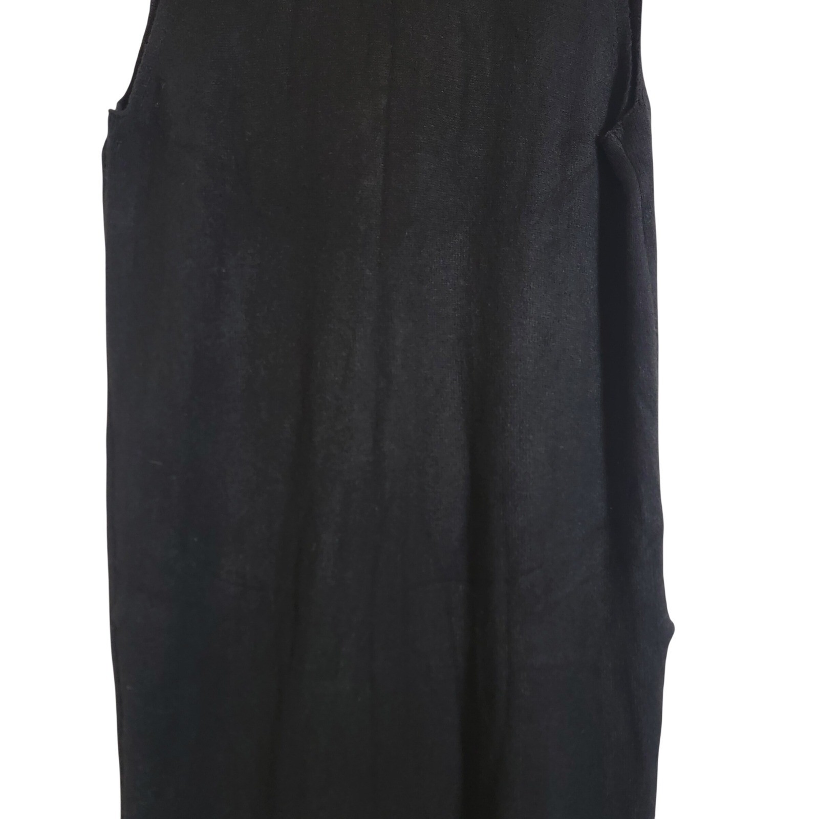 Alchemia Tricot Made in Italy Medium Black Sleeveless Maxi Knit Dress Minimalist