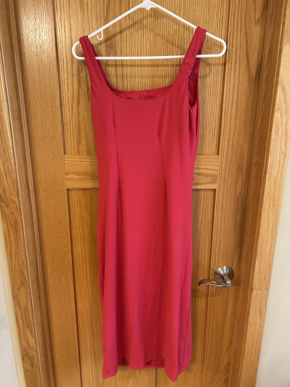 Halara Square Neck Backless Corset Ruched Split Bodycon Midi Cool Touch M Dress