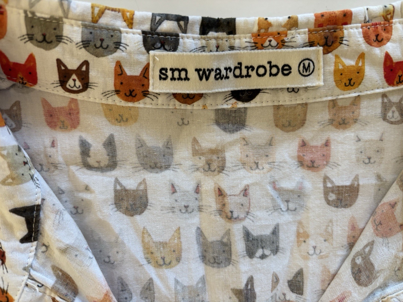 SM Wardrobe Women’s Sleeveless Cat Face Dress Medium