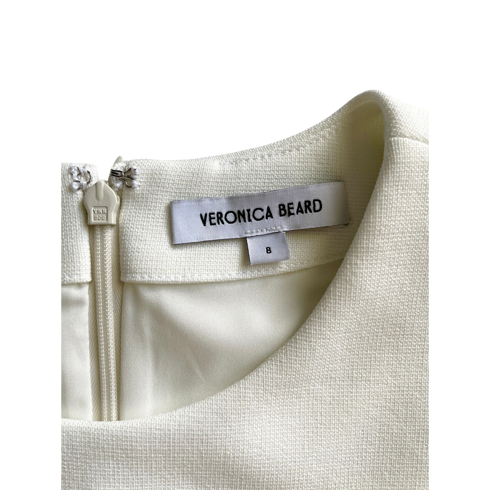 Veronica Beard Anais Dress 8 Off White Sleeveless Sheath Minimalist