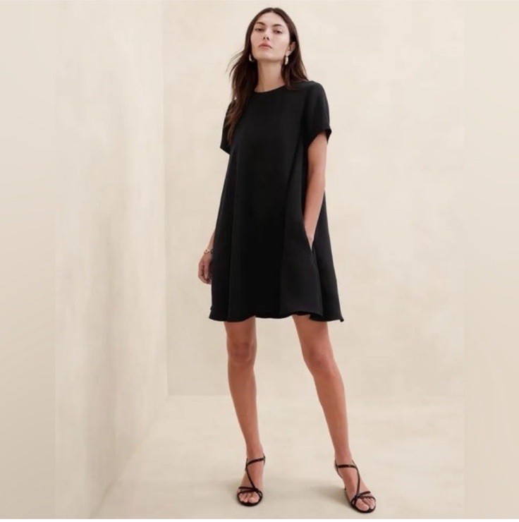Banana Republic Black Mini A-Line Aurelia Dress S Trapeze