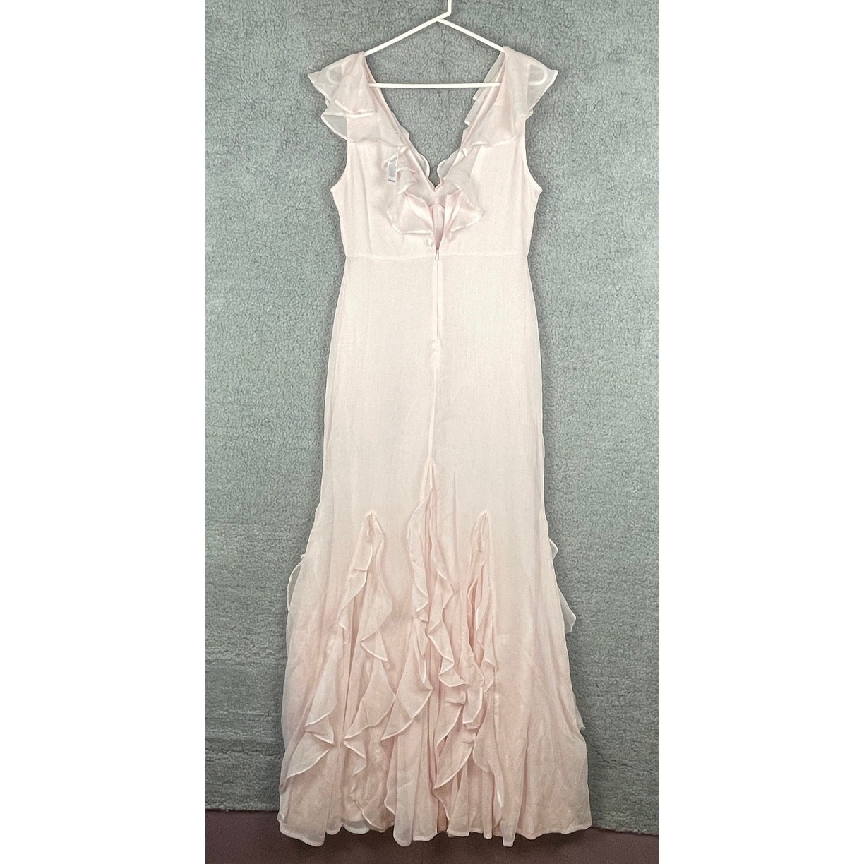 Asos Design Women’s US 6 Pink 100% Polyester Bridemaids Flutter Sleeve Dress