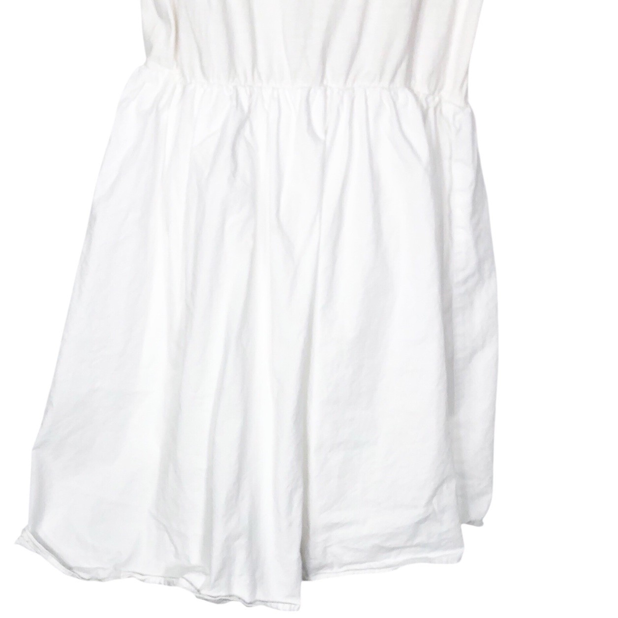 En Saison White Dress Small Ruffle Sleeve Poplin And Thin Jersey Upper Torso