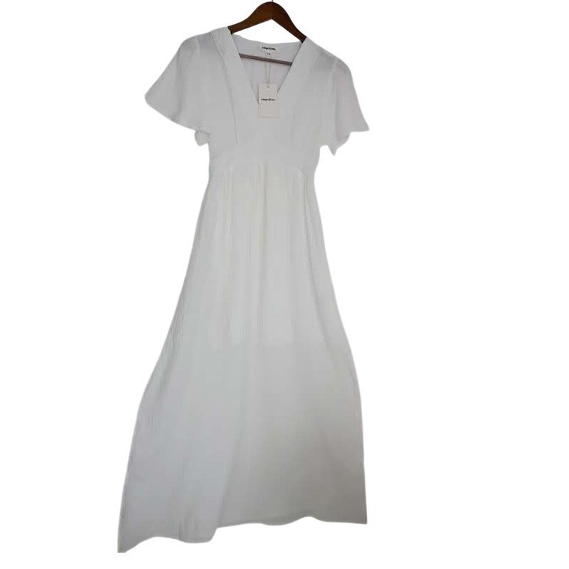 NWT Parisian White 100% Cotton Gauze Coastal Boho Maxi Dress M Paris Designer