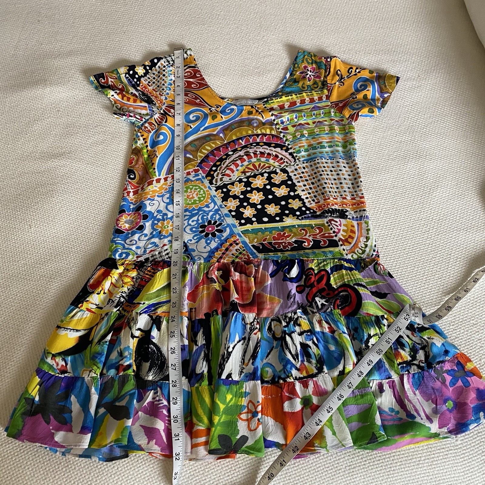 Jams World Hattie – Boho PatchMini Dress Size XS