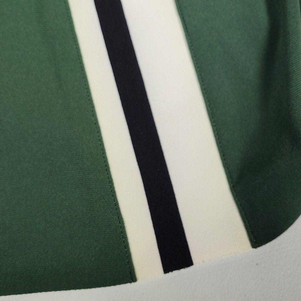 NWT Norma Kamali Side Stripe Sleeveless Swing Dress in Forest Green XS