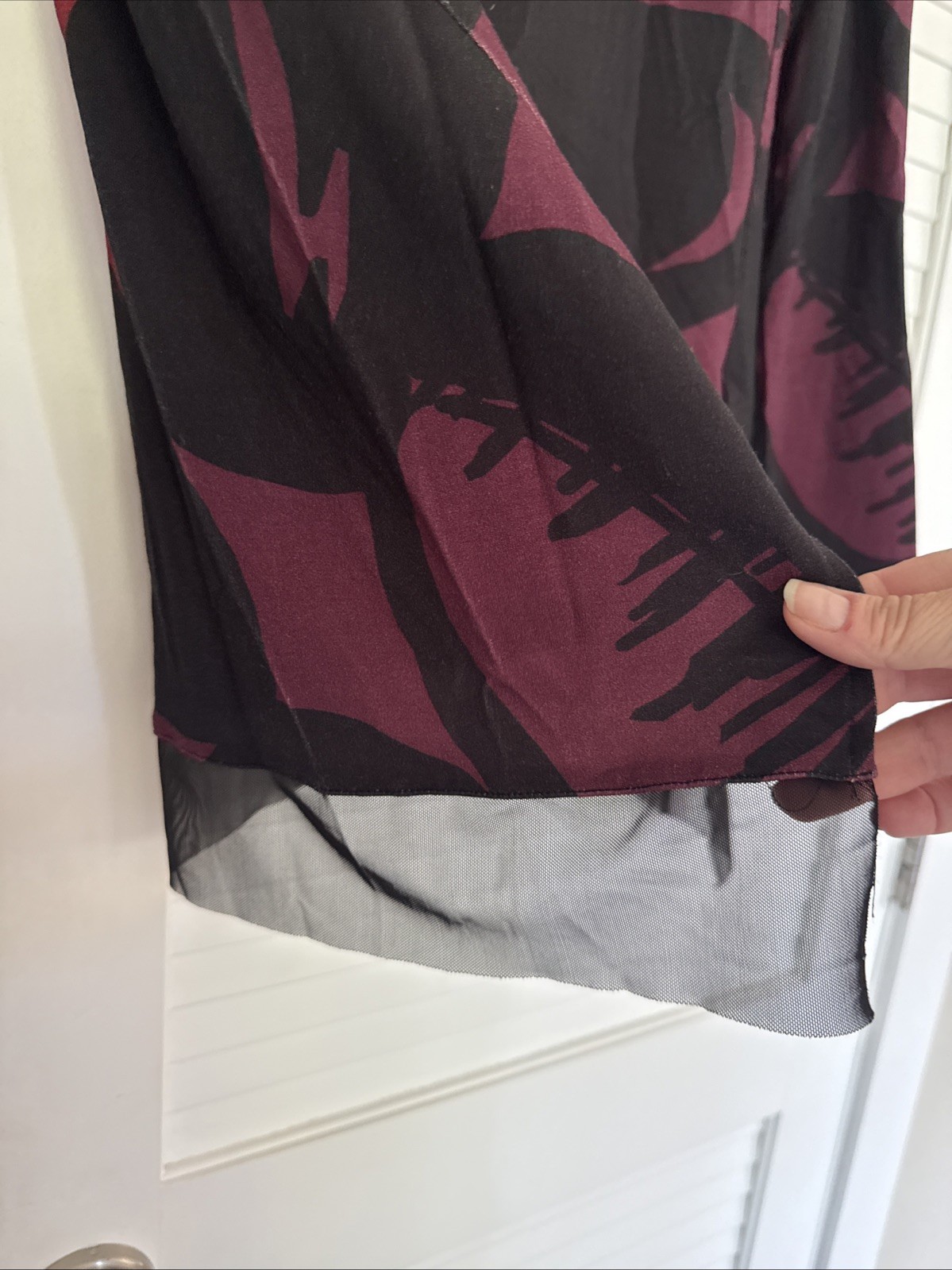 Luukaa New With Tags Black burgundy Dress Tunic Sz 8 Knee Length