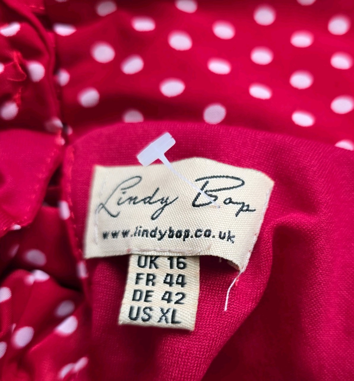 Lindy Bop Vintage 1940s 1950s Style Red Polka Dot Dress Size 14 to 16 Twinwood