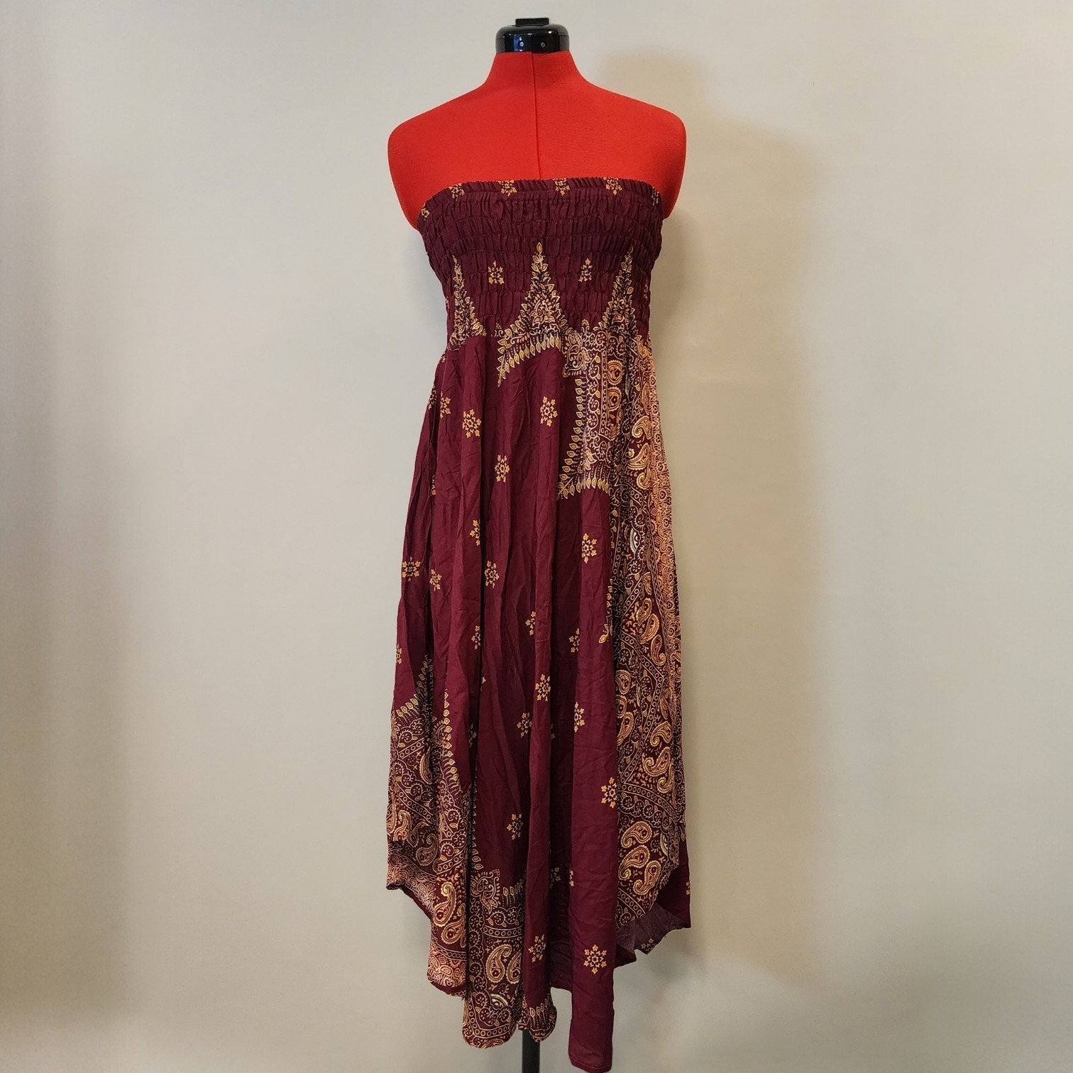 ​Lanna Clothes Design 2-in-1 Convertible Maxi Skirt Strapless Dress Boho L/XL