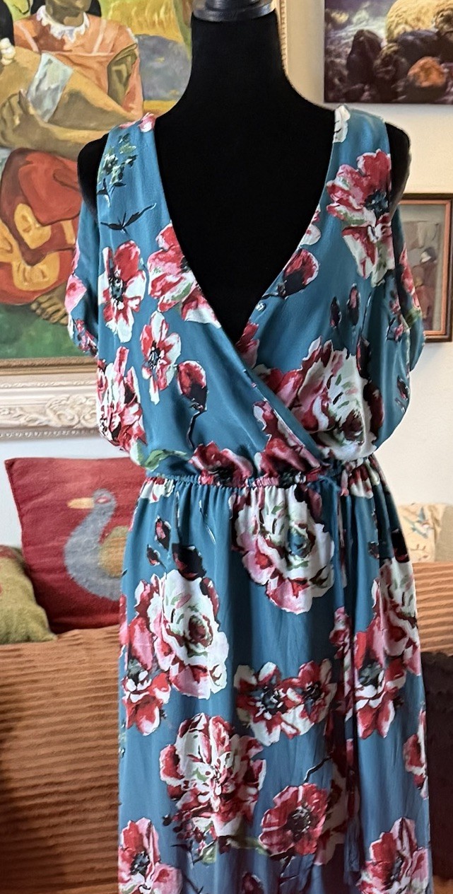 ~NWT~ Lucky Brand V-Neck Sleeveless Tiered Ruffled Dress – Floral – Medium