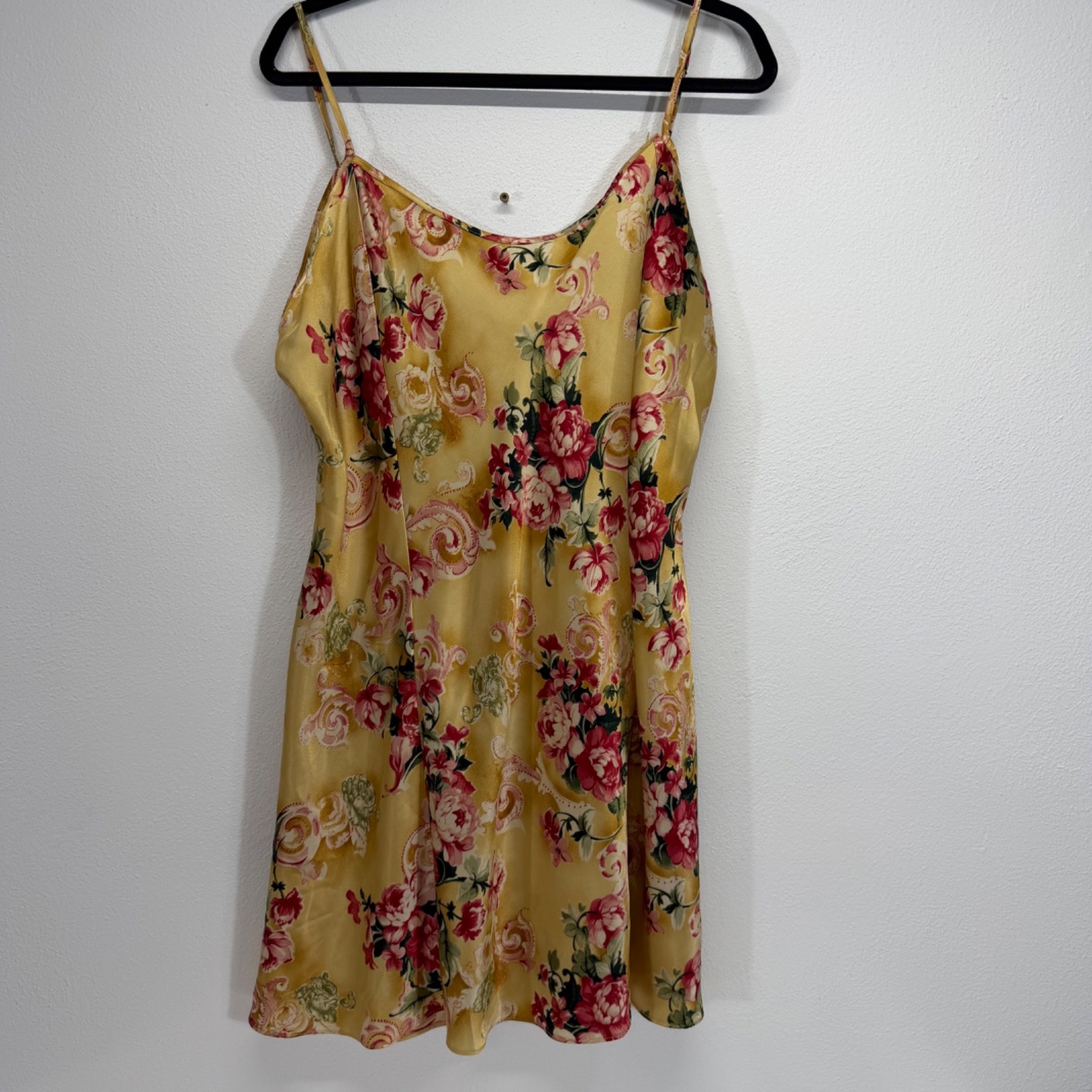 Sophia by Delicates Floral Silky Split Thigh Floral Elegant Slip Dress Size XL