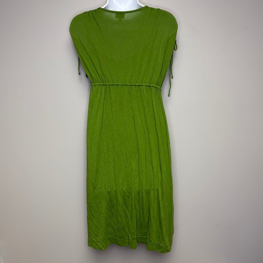 Ella Moss Y2K Resortwear Beachy Minimalist Olive Green Layered Midi Dress Sz S