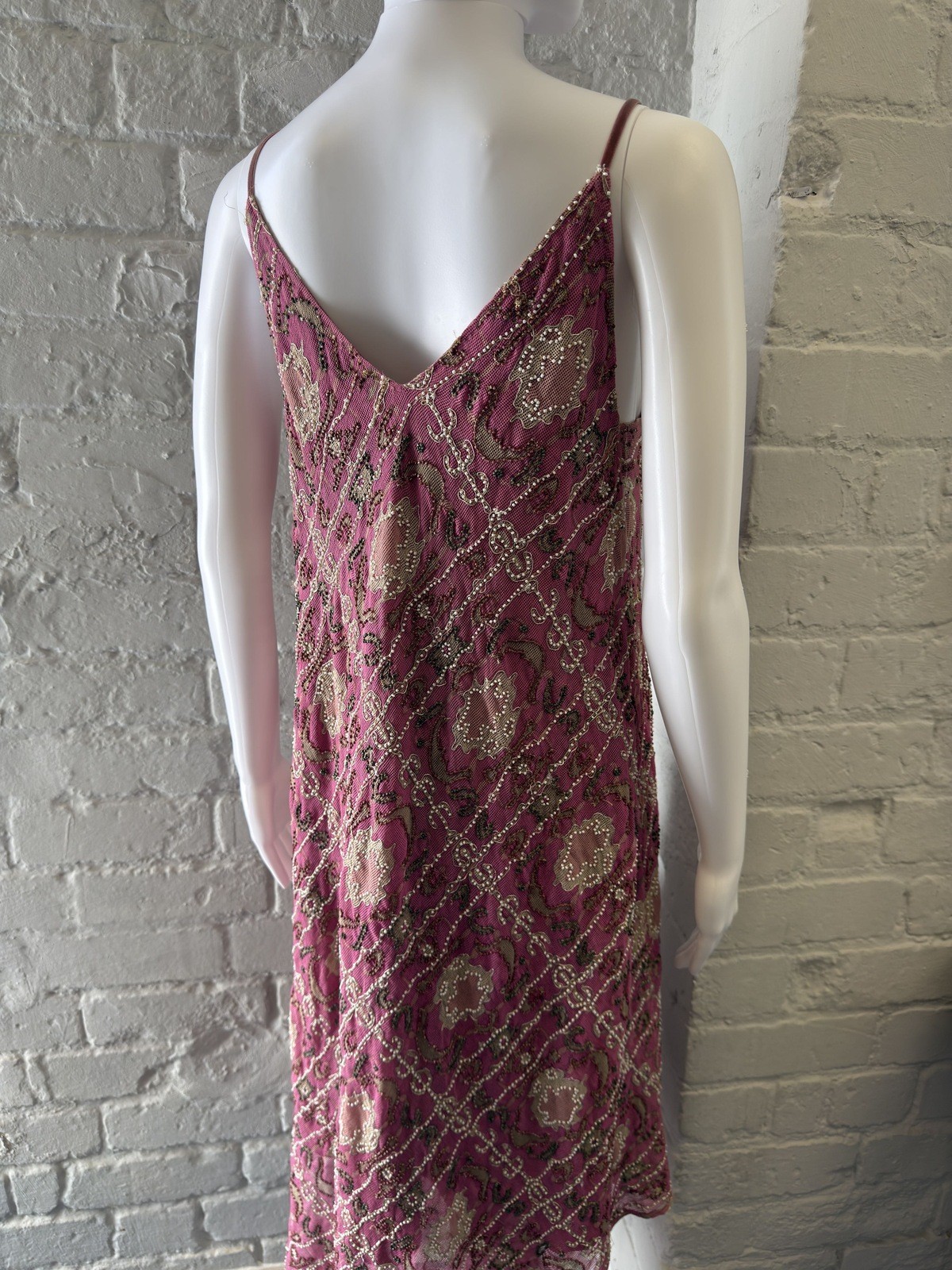 Beaded Pink Slip Dress