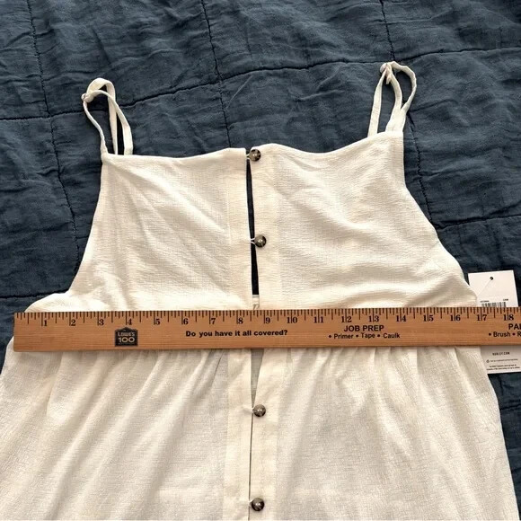Hurley Solid Button Front Tiered Midi NWT Size M Color Cream