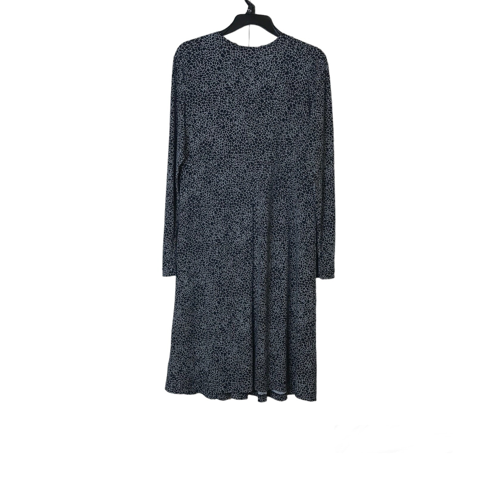 Dialogue Size S Giraffe Print Dress V Neck Faux Wrap Stretch Inverted Pleats