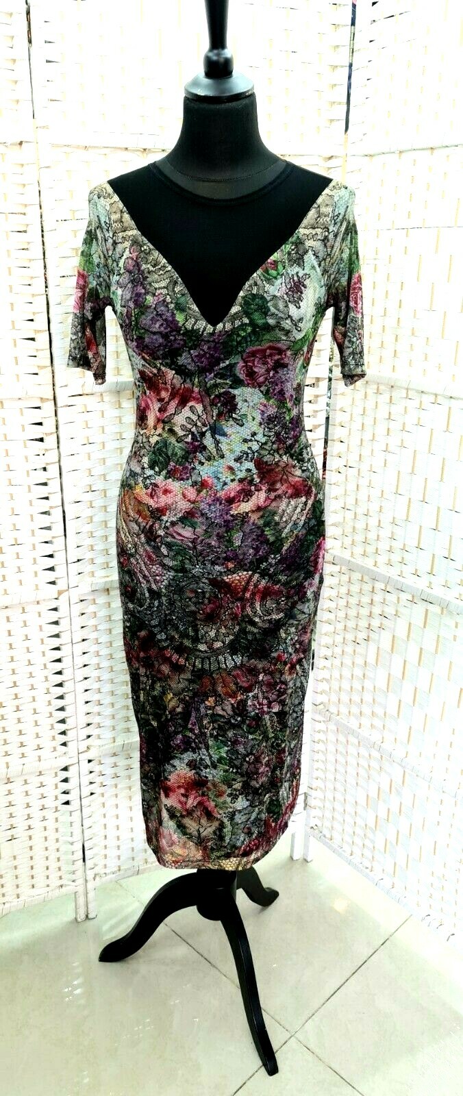 Michal Negrin Beautiful Elegant Colorful Floral Dress NWT Size – S – Israel